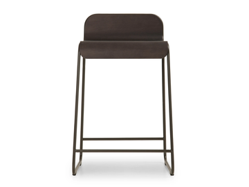 FLOW - Sled base steel and wood stool with footrest by True Design - view 2